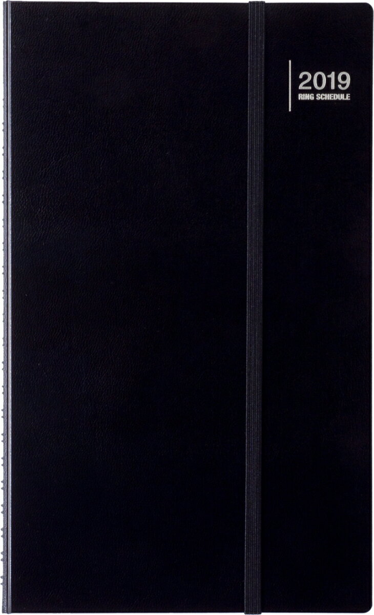 2019年版 1月始まり No.92 リングダイアリースリム（バーティカル） 黒