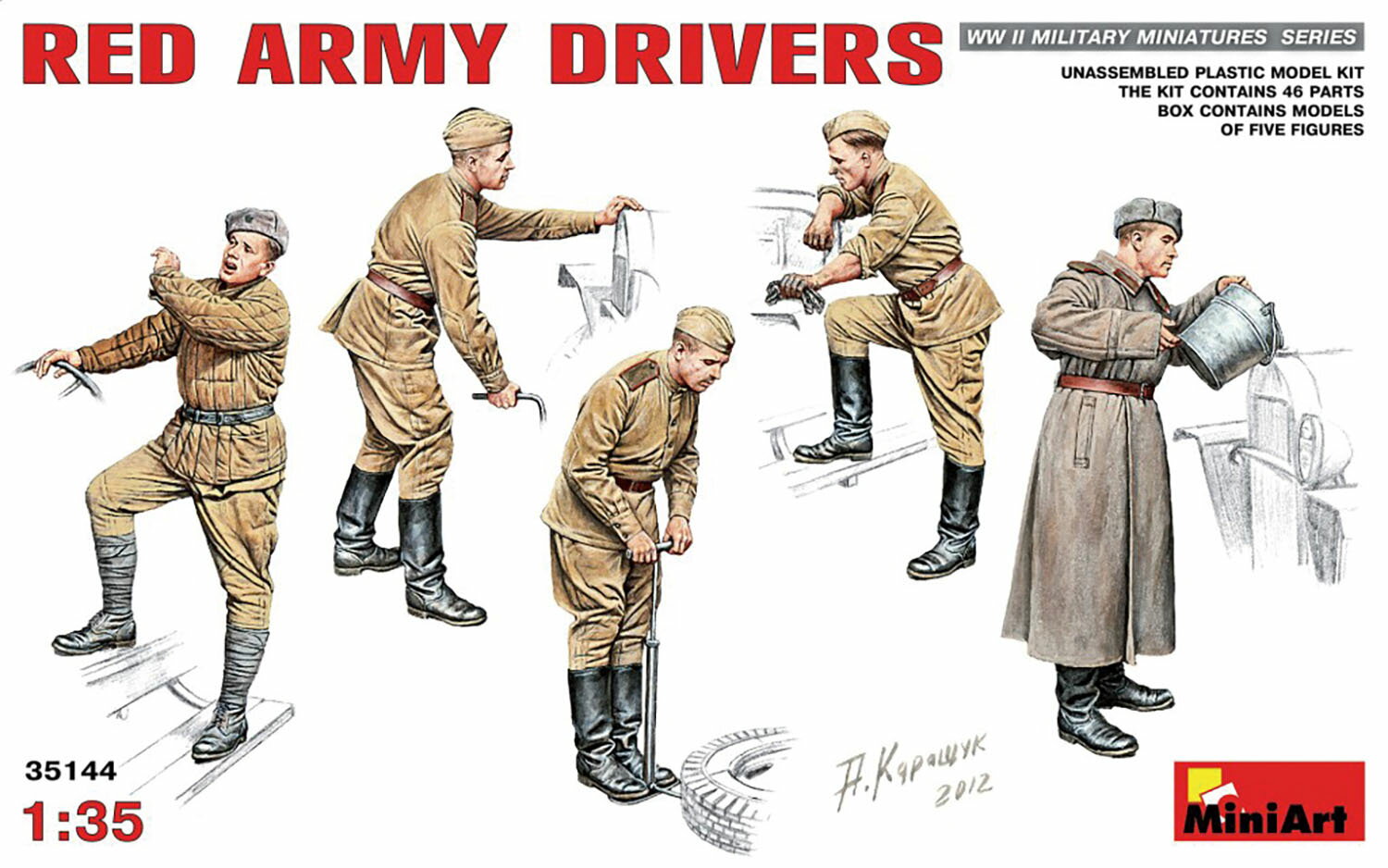 ミニアート 1/35 WW.II ソビエト軍 ドライバー 出発準備 5体セット 【MA35144】 (プラモデル)