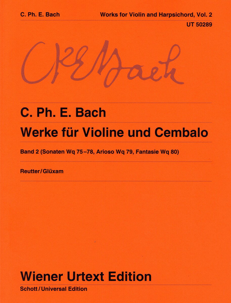 【輸入楽譜】バッハ, Carl Philipp Emanuel: バイオリンとチェンバロのための作品集 第2巻/ウィーン原典版/ルーター編