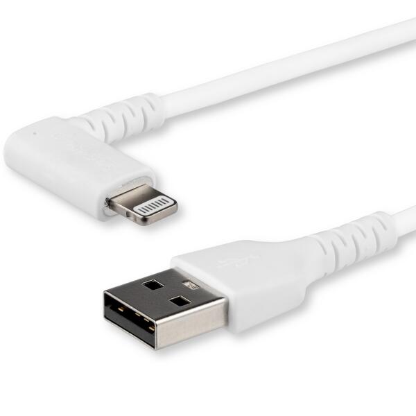 L型ライトニングケーブル 2m ホワイト Apple MFi認証Lightning - USB L字ケーブル