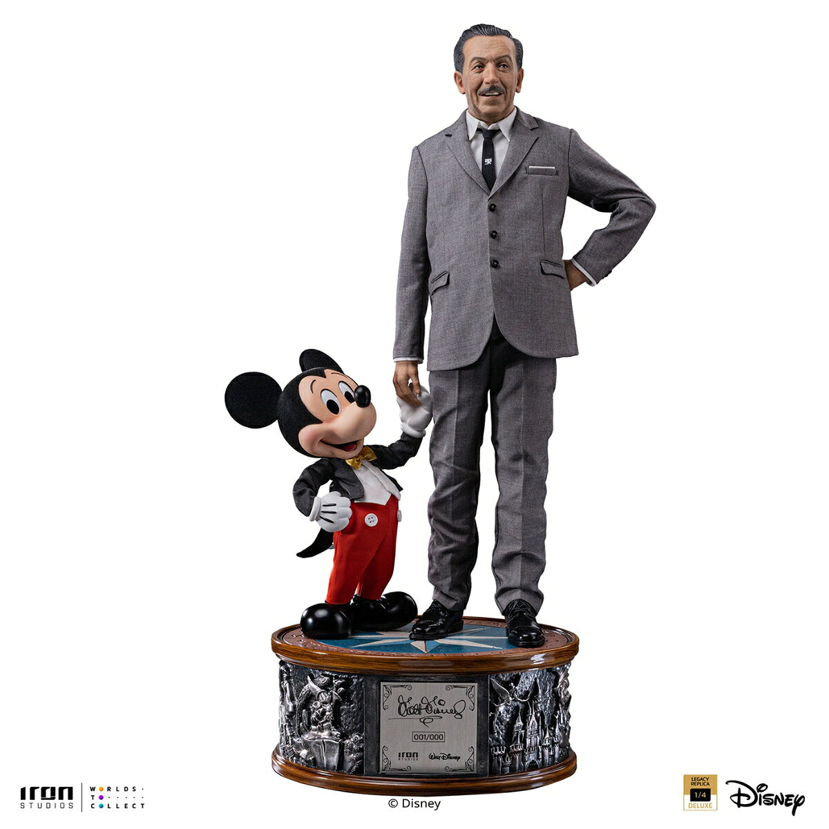 『ディズニー』 【アイアン・スタジオ スタチュー】 「デラックス・レガシーレプリカ・シリーズ」 1/4スケール ウォルト・ディズニー＆ミッキーマウス (フィギュア)【クレジットカード決済限定】