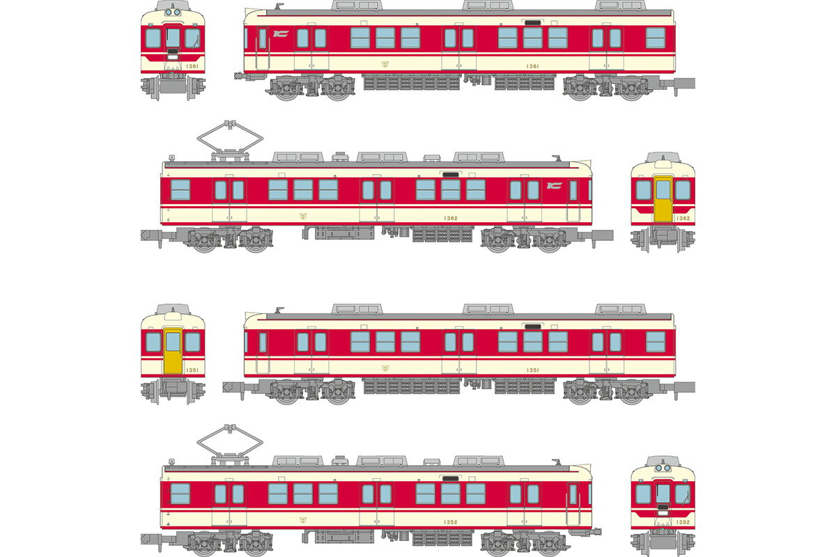 ジオコレ 鉄道コレクション神戸電鉄デ1350形（新塗装）4両セット (鉄道模型 コレクション)