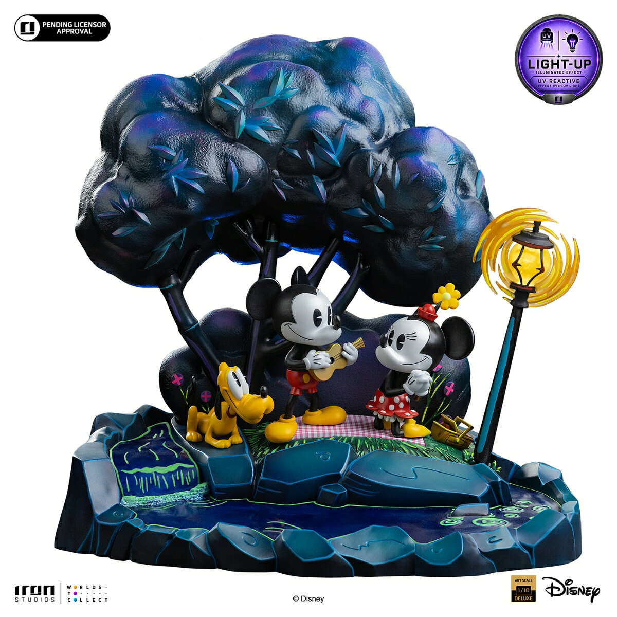 『ディズニー』 【アイアン・スタジオ スタチュー】 「デラックス・アートスケール」 1/10スケール ミッキー＆ミニー＆プルート (フィギュア)【クレジットカード決済限定】