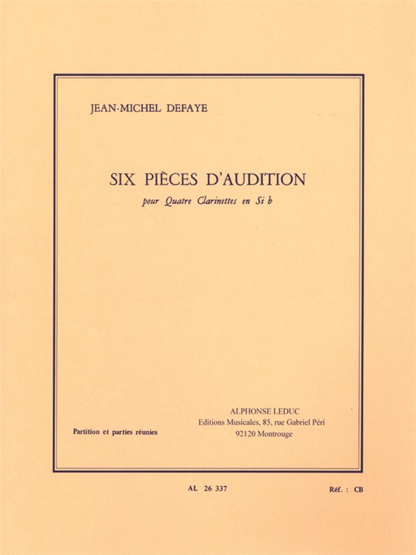 【輸入楽譜】ドゥファイ, Jean Michel: オーディションのための6つの小品
