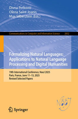 Formalizing Natural Languages: Applications to Natural Language Processing and Digital Humanities: 1