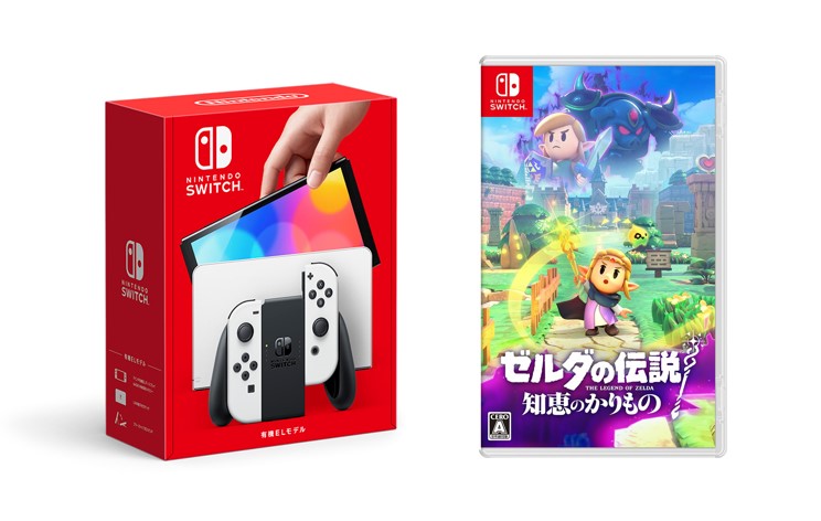 【セット商品】Nintendo Switch(有機ELモデル) Joy-Con(L)/(R) ホワイト+ゼルダの伝説 知恵のかりもの