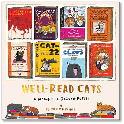 Well-Read Cats (Square Box Format): A 1000-Piece Jigsaw Puzzle by Charlotte Farmer WELL-READ CATS (SQUARE BOX FOR 
