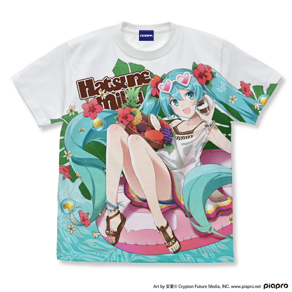 初音ミク フルグラフィックTシャツ 安夏 Ver./WHITE-L