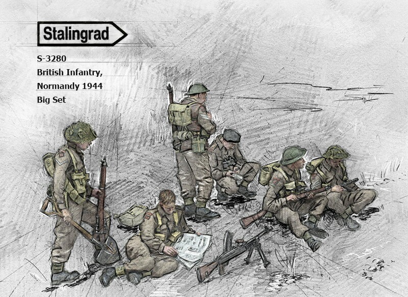 1/35 WWII イギリス歩兵 ノルマンディー1944 ビッグセット(6体入) 【ST3280】 (プラモデル)