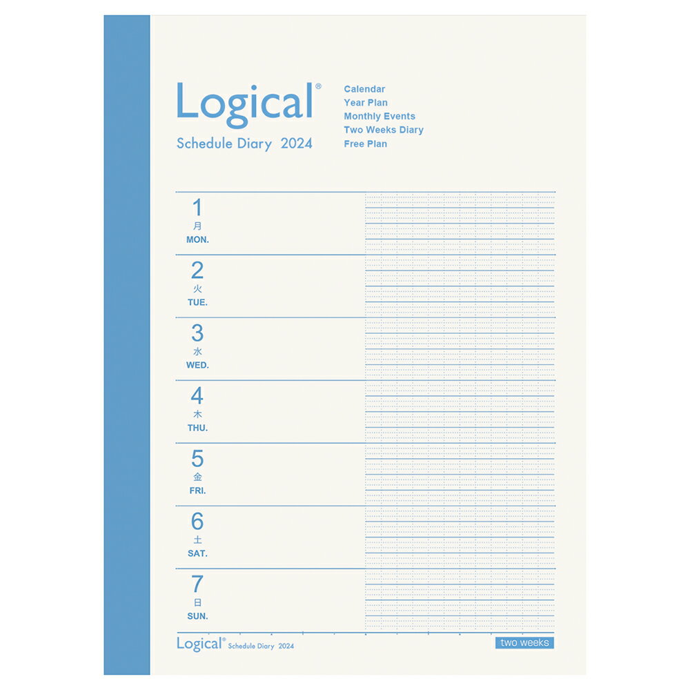 2024年　ダイアリー　ロジカルダイアリー2024見開き2週間A／A6／ホワイト　2024年1月始まり　ナカバヤシ　NS-A604-24AW ダイアリー