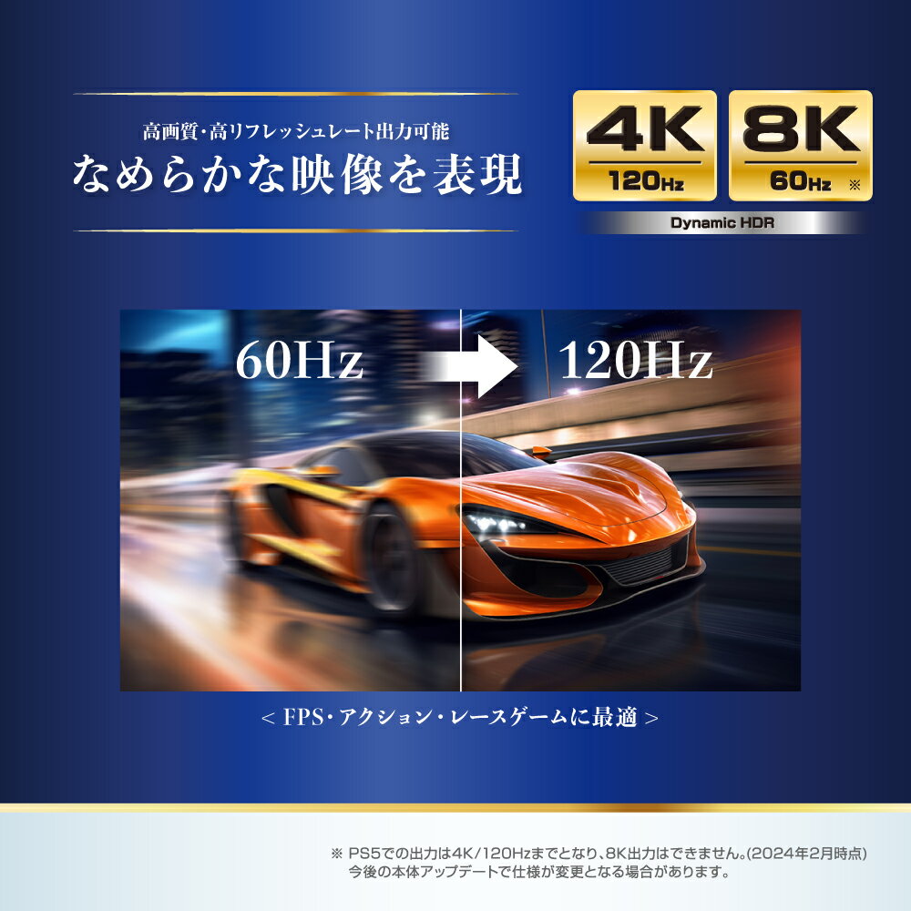 PS5用 ウルトラハイスピード HDMIケーブル スリム 2m