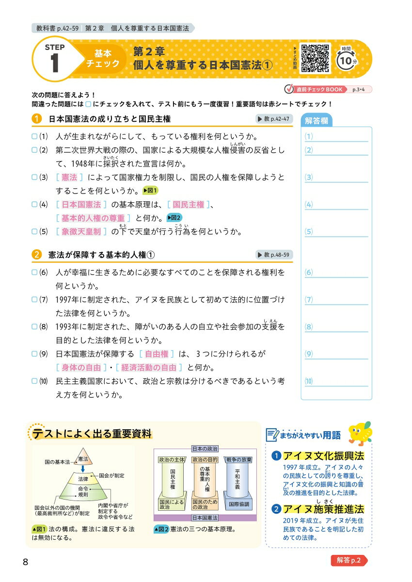 定期テスト ズバリよくでる 中学 公民 教育出...の紹介画像2