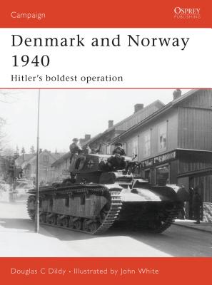 On 9 April 1940, German forces invaded Denmark, and then Norway, in an attempt to secure the vital mineral resources of Scandinavia for their war industry. This assault, Operation "WeserAbung," represents the first joint air-land-and-sea campaign in the history of warfare, and was the only such campaign planned, launched, and completed by the three services of the Wehrmacht. It also included the use of the rarest of German armoured vehicles, the Naubaufahrzeug NbFz.A/B (PzKw V/VI) experimental 'land battleship'. 
This book describes the events of this tumultuous campaign that not only led to Winston Churchill's appointment as British Prime Minister, but also saw the crippling of the German Kriegsmarine as a fighting force, as it was reduced to a fleet of submarines and a handful of heavy warships used as commerce raiders.