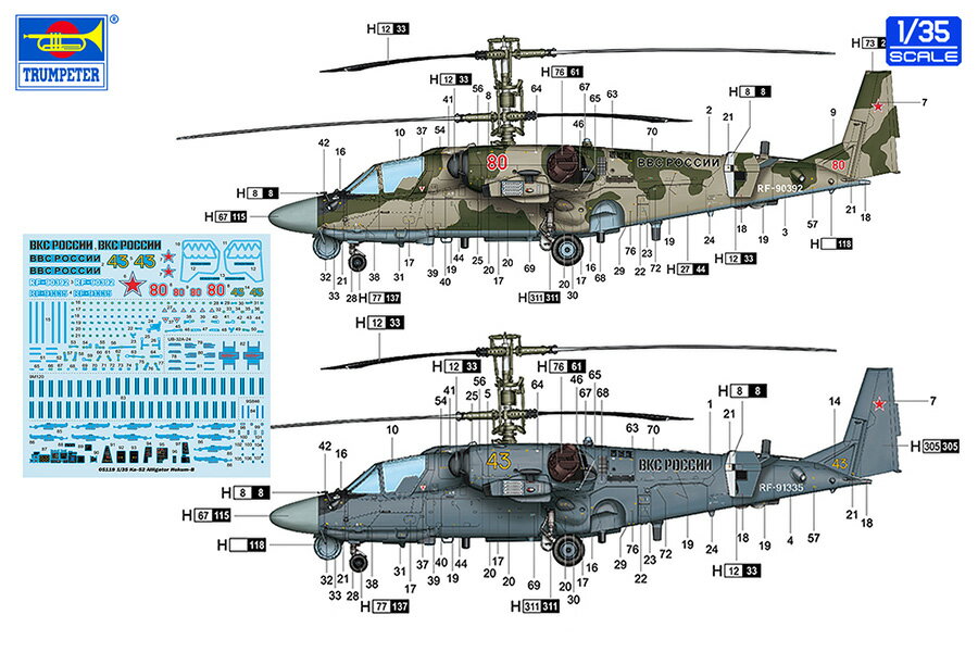 1/35 カモフ Ka-52 アリゲーター/ホーカムB 攻撃ヘリコプター 【05119】 (プラモデル)