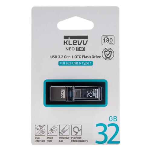 【KLEVV】NEO D40 USB3.2 Gen1 USB Type-A ＆ Type-C 32GB