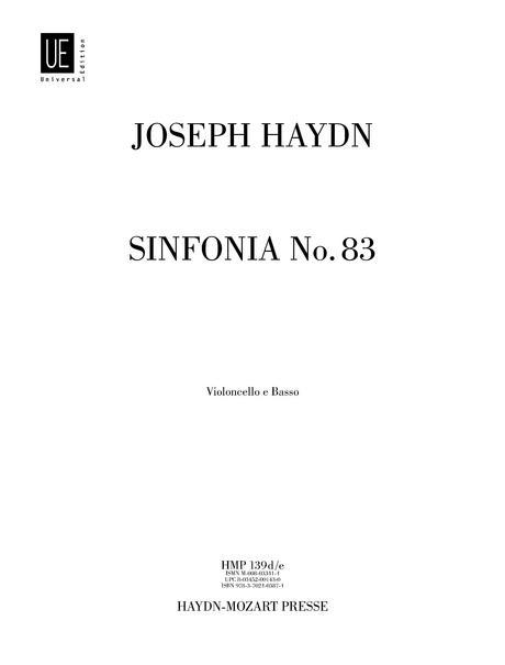 【輸入楽譜】ハイドン, Franz Joseph: 交響曲 第83番 ト短調 Hob.I/83 「雌鳥」/ランドン編: チェロ/コントラバス