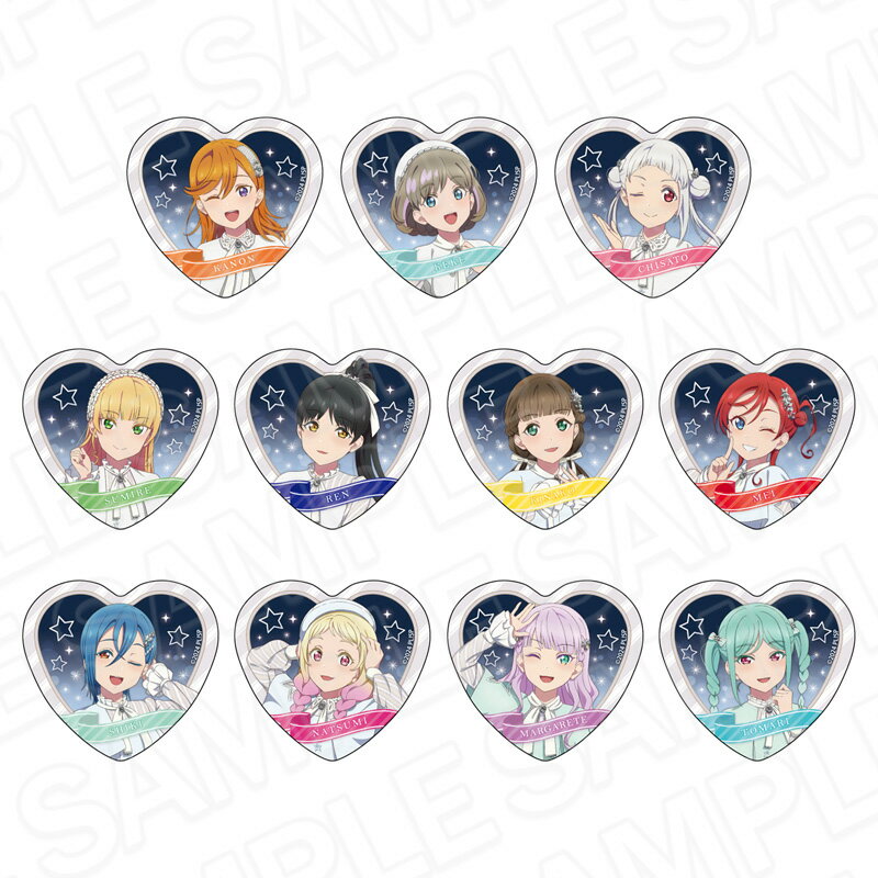 ラブライブ！スーパースター！！ ハート型カンバッジ Twinkle Triangle ver