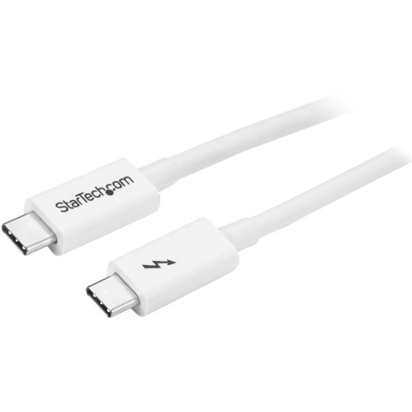 Thunderbolt 3 ケーブル 1m ホワイト 20Gbps USB Type - C/DisplayPort互換