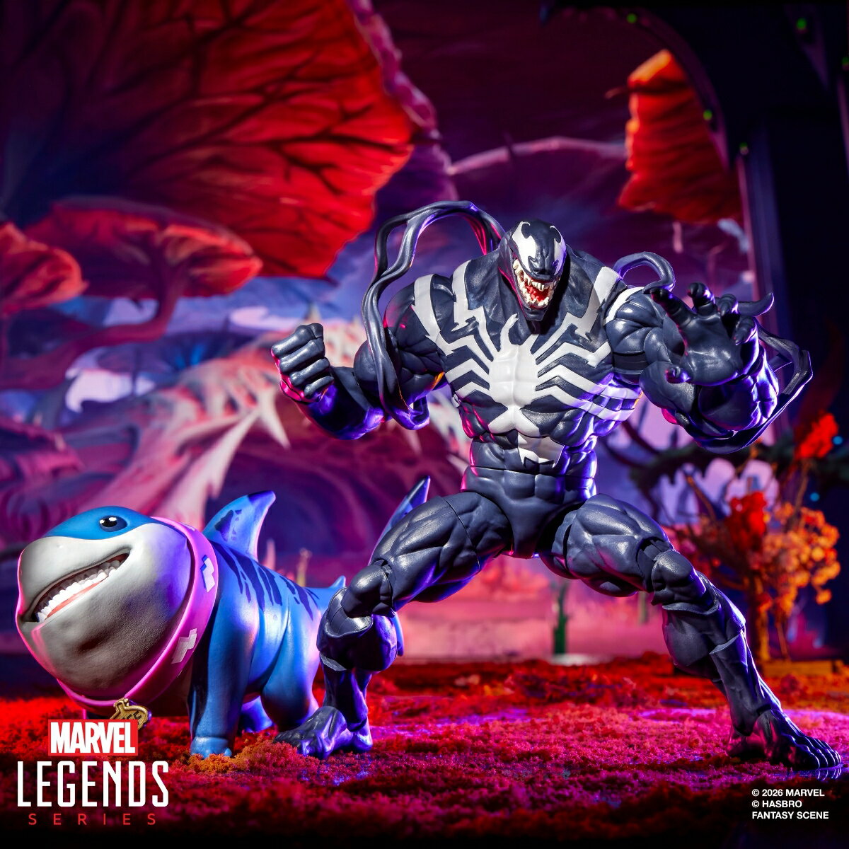 ハズブロ（Hasbro）MARVEL マーベルレジェンド・シリーズ『マーベル・ライバルズ』ヴェノム＆ジェフ・ザ・ランド・シャーク、ゲームモチーフ コレクション用 15 cm アクションフィギュア G2074 正規品