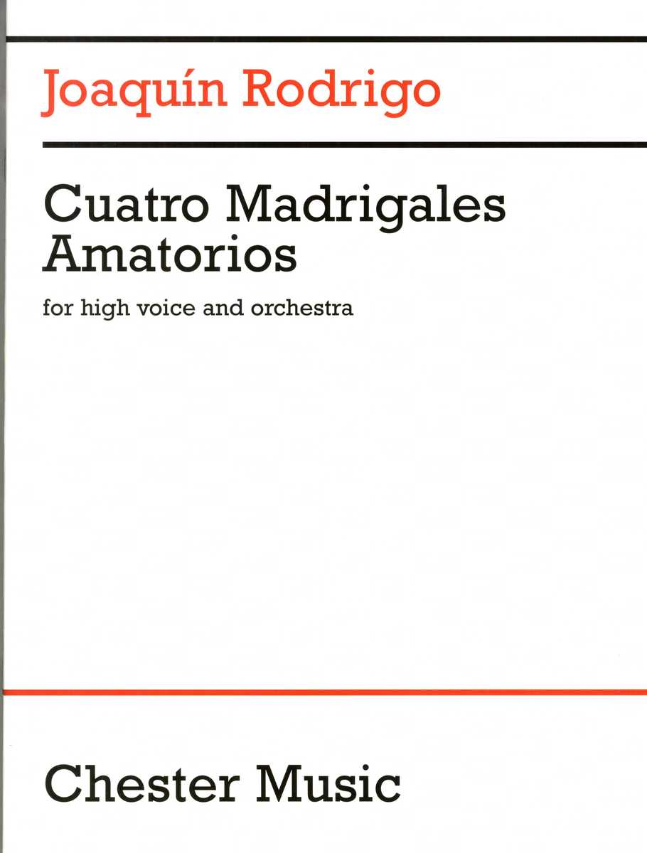 【輸入楽譜】ロドリーゴ, Joaquin: 4つの愛のマドリガル〜高声とオーケストラのための