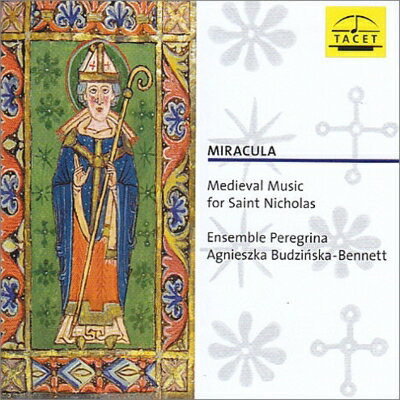 聖ニコラウスにまつわる歌と音楽
アンサンブル・ペレグリナ

多くの人々に親しまれるサンタクロースの存在は、聖ニコラウスによる伝説が起源とされています（伝説の詳細には様々な話があるようです）。その聖ニコラウスを讃える12〜15世紀の歌と音楽。
　主に12〜14世紀のヨーロッパ音楽を歌い演奏するアンサンブル・ペレグリナは、ポーランド出身の歌手ブジンスカ＝ベネットによって1997年に設立されました。彼女たちは最新の音楽学と歴史的研究にもとづいたスコアにバランスのとれた美しい歌声でアプローチします。すでに複数のレーベルから発売された6枚のアルバムは各国で高い評判を得ています。（arbre）

【収録情報】
1. Gaudeat ecclesia
2. Sanctissimo pontifici
3. Nicholaus pontifex
4. St. Godrich songs
5. Alleluia, Nobilissimis siquidem
6. Incomparabiliter
7. Ave presul alme
8. Gaudens in domino
9. Benedicamus regi sydereo
10. Alleluia. Tumba sancti Nycholai
11. Nicholaus unclitus
12. Ora pro nobis, beate Nicolae
13. Ex eius tumba V. Catervatim
14. Salve cleri
15. Sancto Dei Nicolao
16. Gaudens in domino
17. Stampede
18. Exultemus et letemur
19. Alleluia. Fac veniale tuis
20. Nicholai presulis
21. Nicholai sollempnia
22. Celica siderei
23. Qui cum audissent V. Clara quippe
24. Benedicamus Domino
25. Benedicamus devotis mentibus - 2-part Benedicamus trope
26. Benedicamus devotis mentibus - Benedicamus trope
27. Benedicamus devotis mentibus - 3-part Benedicamus trope

　アンサンブル・ペレグリナ（女性ヴォーカル、古楽演奏）
　　アグニエシュカ・ブジンスカ＝ベネット（ヴォーカルとハープ）
　　ケリー・ランデルキン（ヴォーカル）
　　ハンナ・ジャルベライネン（ヴォーカル）
　　バティスト・ロマン（ヴィエル）

　録音時期：2013年11月
　録音場所：スイス、バーゼル
　録音方式：ステレオ（デジタル／セッション）

Disc1
1 : Gaudeat Ecclesia
2 : Sanctissimo Pontifici
3 : Nicholaus Pontifex
4 : St. Godrich Songs
5 : Alleluia. Nobilissimis Siquidem
6 : Incomparabiliter
7 : Ave Presul Alme
8 : Gaudens in Domino / Jube Domne
9 : Benedicamus Regi Sydereo
10 : Lleluia. Tumba Sancti NYCholai
11 : Nicholaus Inclitus
12 : Ora Pro Nobis, Beate Nicolae
13 : Ex Eius Tumba V. Catervatim
14 : Salve Cleri / Salve Iubar
15 : Sancto Dei Nicolao
16 : Gaudens in Domino
17 : Stampede
18 : Exultemus Et Letemur
19 : Alleluia. Fac Veniale Tuis
20 : Nicholai Presulis
21 : Nicholai Sollempnia
22 : Celica Siderei
23 : Qui Cum Audissent V. Clara Quippe
24 : Benedicamus Domino
25 : Benedicamus Devotis Mentibus
26 : Benedicamus Trope
27 : 3-Part Benedicamus Trope
Powered by HMV