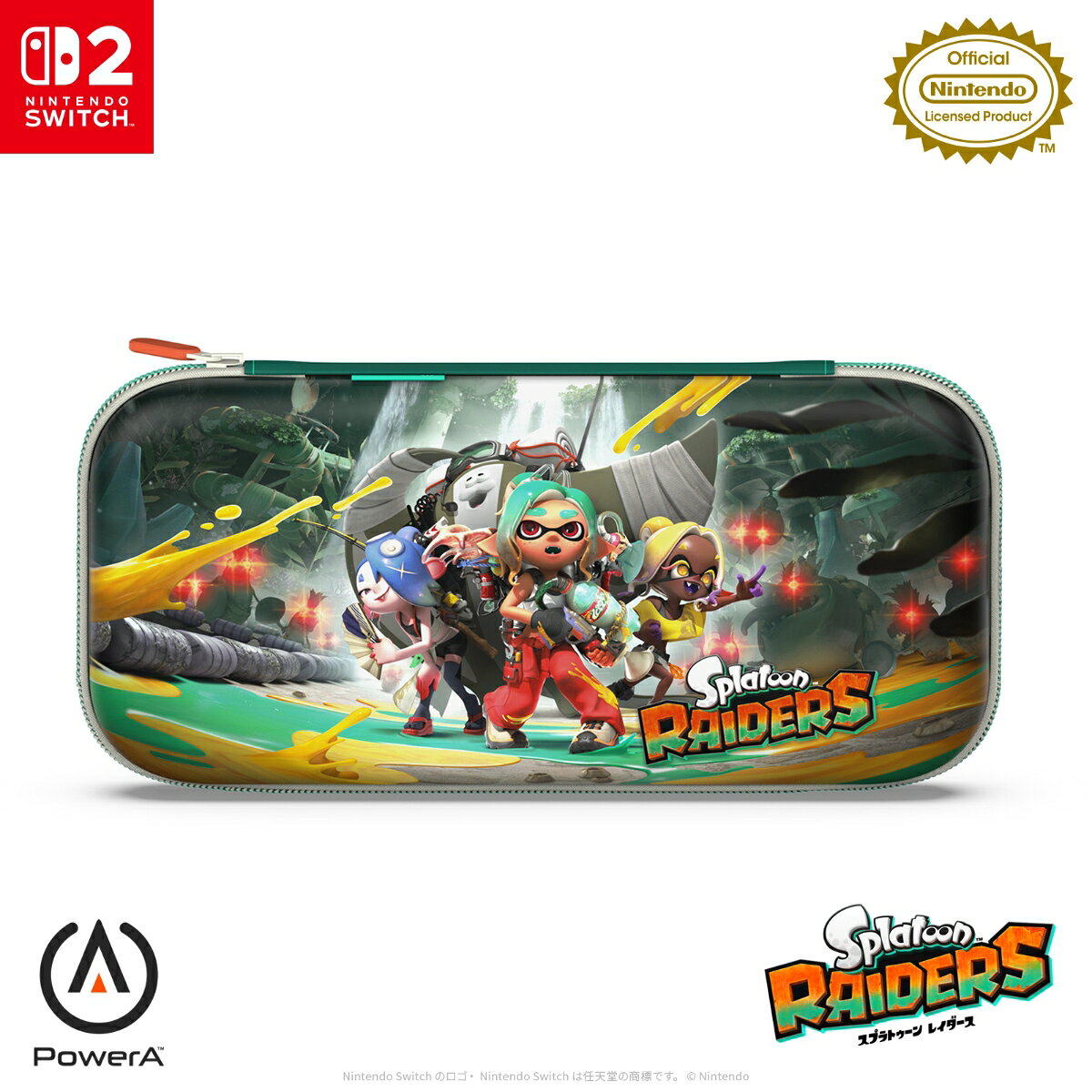 【任天堂ライセンス商品】PowerA スリムケース for Nintendo Switch 2 - スプラトゥーン レイダース NSCS0683JP-01【国内正規品 2年保証】