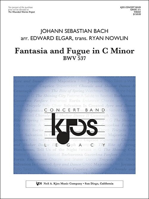 【輸入楽譜】バッハ, Johann Sebastian: 幻想曲とフーガ ハ短調 BWV537/エルガー編/ナウリン編曲: スコアとパート譜セット
