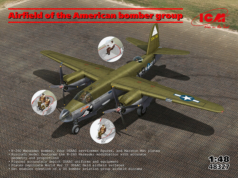 1/48USAAC 野戦飛行場セット 【48327】 (プラモデル)