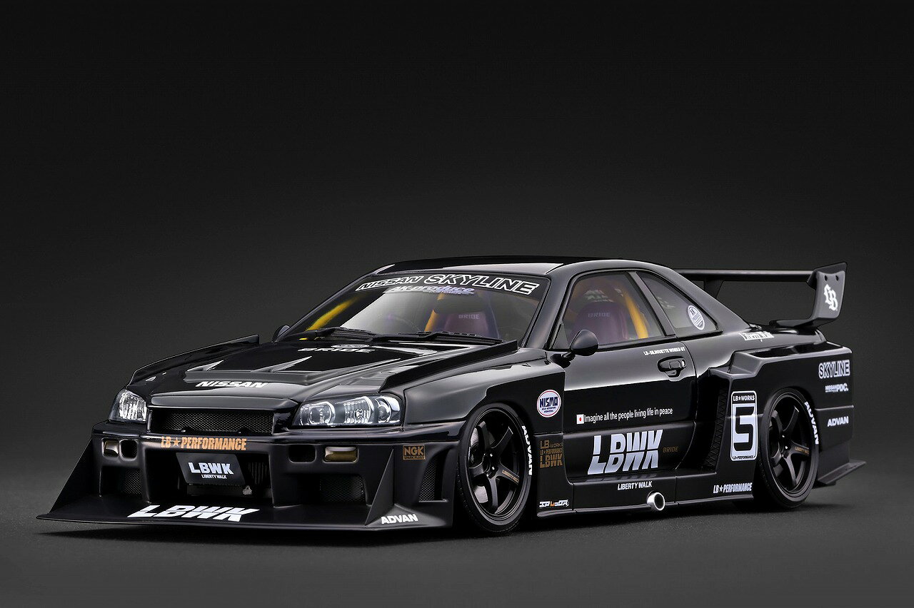 ignition model LB-ER34 Super Silhouette SKYLINE Black (1/18 Scale) 【IG4135】 (ミニカー)