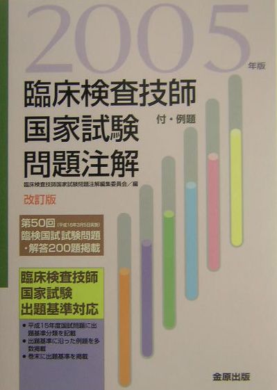 本書では、平成１５年度国試問題を出題基準分類の大・中・小項目で分類しました。さらに出題基準に沿った、例題を多数作成し、同様に分類してあります。過去の国家試験問題は、臨床検査の基本的な問題で、類似の設問または選択肢が繰り返し出題されている問題を抽出しました。また、本書の特徴である解説は正解を示すだけでなく、正解を導くプロセスやその理由をわかりやすく説明しており、学生諸君の知識のまとめに大変役立つものです。巻末には国試の出題基準を掲載しました。