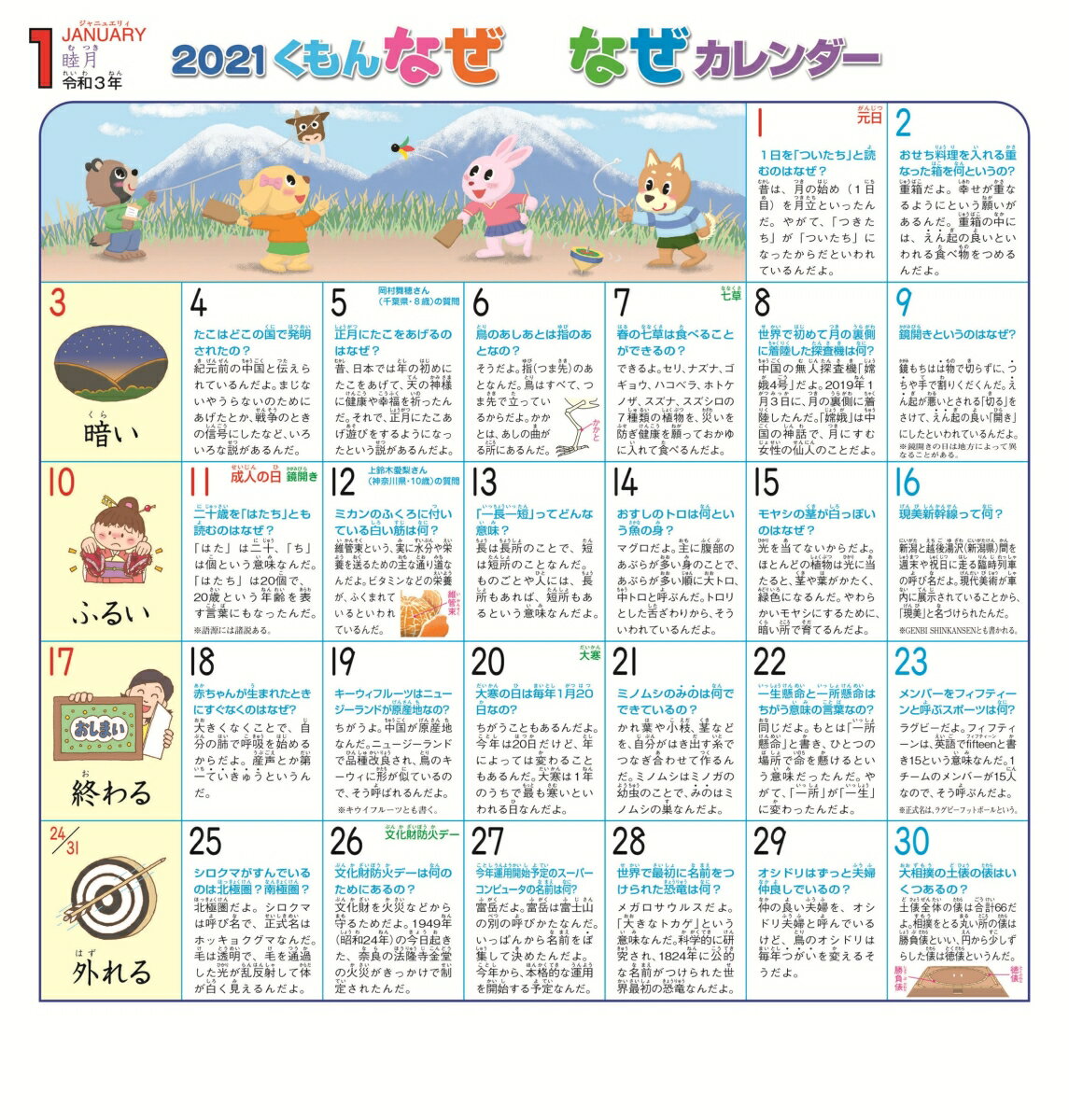 楽天市場 くもんなぜなぜカレンダー21年版 楽天ブックス みんなのレビュー 口コミ