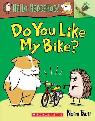 The Hello, Hedgehog! series is part of Scholastic's early reader line, Acorn, aimed at children who are just learning to read. In this title, Hedgehog getsa new bike, and asks his best friend Harry to go riding with him.