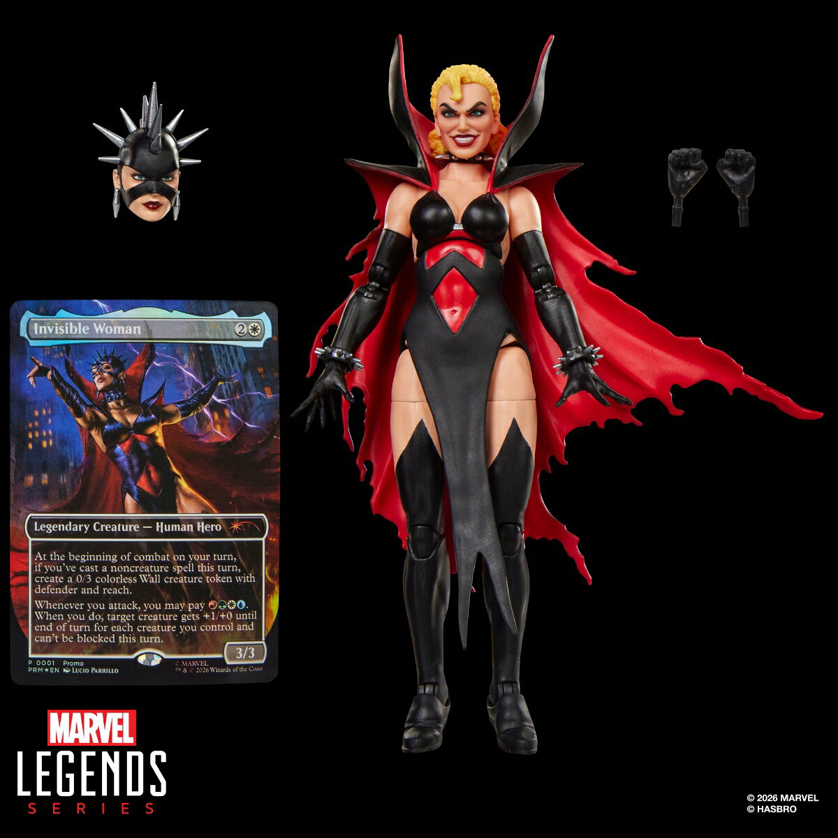 ハズブロ(Hasbro) MARVEL マーベルレジェンド・シリーズ マーベル スーパー・ヒーローズ『マジック：ザ・ギャザリング』マリス (スー・ストーム) ファンタスティック4 アクションフィギュア＋限定フォイル仕様のトレーディングカードゲーム用トレカ G2110 正規品