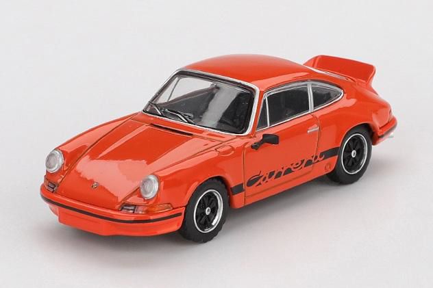 1/64スケールで新旧スポーツカーやレーシングカーを精密にモデル化しているMINI GTの新作として、1973年に生産されたことから、日本では「ナナサン・カレラ」の名称で親しまれてきた、「911 カレラ RS 2.7」のバリエーションが登場。
発売前に売切れとなるほど注目を集め、もっとも価値の高い911として1580台のみ生産されたモデルです。

パッケージサイズ: 約 W100 x D45 x H35 (mm) / ブリスタータイプ: 約 W140 x D195 x H50 (mm) 
素材:ダイキャスト

Prototype Sample-Approval Pending　版権元監修中、写真はサンプルのため実際の商品と異なる場合がございます。

末尾に「BL」が付く商品は、ブリスター仕様となっています。
24個ご注文いただいた場合、通常品23個、チェイスカー1個のご納品とさせていただきます。

※ショート入荷により満数のご納品が出来ない場合はチェイスカーが入らない可能性がございます。
※メーカー都合により大幅な発売延期や発売中止が発生する場合がございます。予めご了承ください。
※本案内に記載のパッケージサイズや素材は予告なく変更される場合がございます。予めご了承ください。

・ホビー系商品についての諸注意
メーカー都合により発売の大幅な延期が発生する可能性がございます。
予約商品についてはメーカーから順次入荷次第の発送となります。メーカー公表の発売日とは異なる場合がございますのでご了承ください。【対象年齢】：