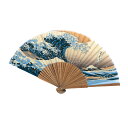和柄扇子 北斎浪裏
