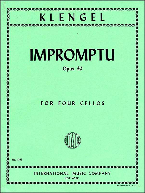 【輸入楽譜】クレンゲル, Julius: チェロ四重奏のための即興曲 Op.30