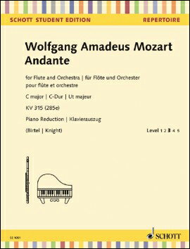 【輸入楽譜】モーツァルト, Wolfgang Amadeus: フルートと管弦楽のためのアンダンテ KV 315(285e)/Birtel & Knight編: ピアノ・リダクション版