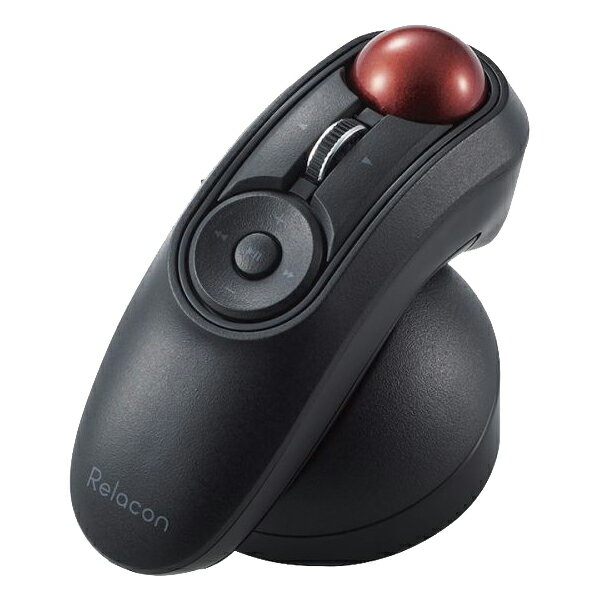 エレコム トラックボールマウス/ハンディタイプ/Relacon/メディアコントロールボタン搭載/スタンド付/静音/Bluetooth/ブラック M-RT1BRXBK
