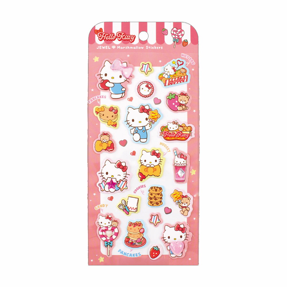 サンリオキャラクターズジュエルマシュマロステッカーズ　ハッピーダイナー／ハローキティ