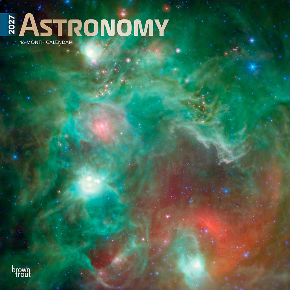 2027年版アメリカ・ブラウントラウト(BrownTrout)社製、宇宙・天体をテーマにした輸入壁掛けカレンダーです。
銀河や星雲、惑星など、肉眼では見られない壮大で神秘的な宇宙の姿を毎月楽しめます。
宇宙好き、天体好き、科学が好きな方へのギフトにもおすすめ。お部屋を幻想的に彩る一冊です。
開いたサイズは61×30.5cm。予定を書き込みやすい月別レイアウトで、実用性と鑑賞性を兼ね備えています。海外仕様のため日本の祝日名は掲載されていません。