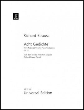 【輸入楽譜】シュトラウス, Richard: 8つの歌曲 Op.10(低声用)(英語・独語)/リヒャルト・シュトラウス全集版