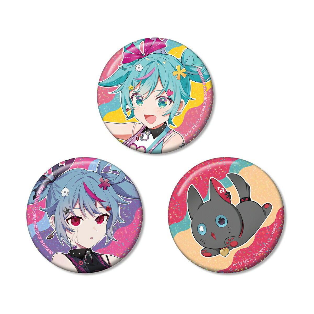 デコミクLIVE starring 初音ミク『Hello』Produced by DECO*27 / OTOIROデコミク&にーにゃ Art by おむたつ ホログラム缶バッジ3個セット ver.B