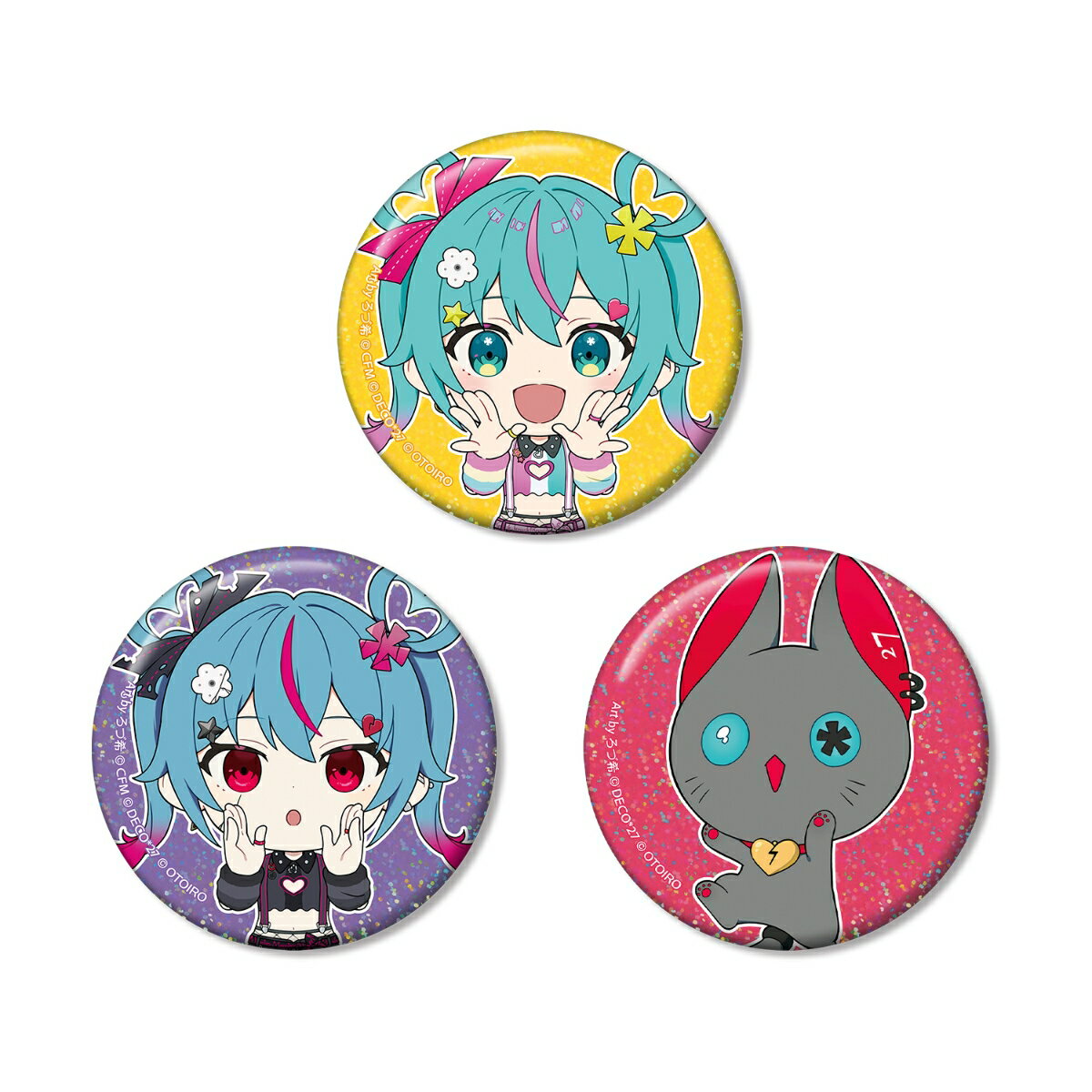 デコミクLIVE starring 初音ミク『Hello』Produced by DECO*27 / OTOIROデコミク&にーにゃ Art by ろづ希 ホログラム缶バッジ3個セット