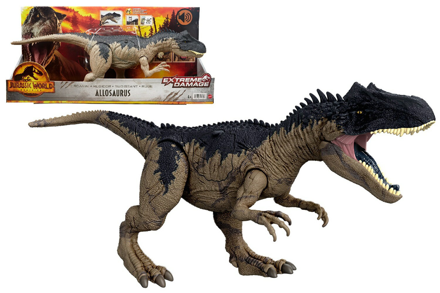 マテル ジュラシックワールド(JURASSIC WORLD) 新たなる支配者 ダメージ！ほえるアロサウルス 【全長：約50cm】 【4才~】 HFK06