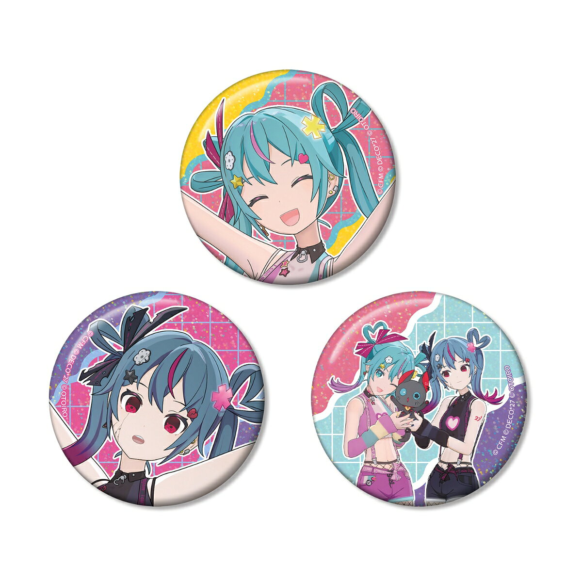 デコミクLIVE starring 初音ミク『Hello』Produced by DECO*27 / OTOIROデコミク&にーにゃ ホログラム缶バッジ3個セット