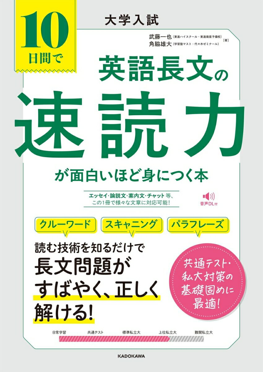 大学入試　10日間で英語長文の速読力が面白いほど身につく本 [ 武藤　一也 ]のサムネイル