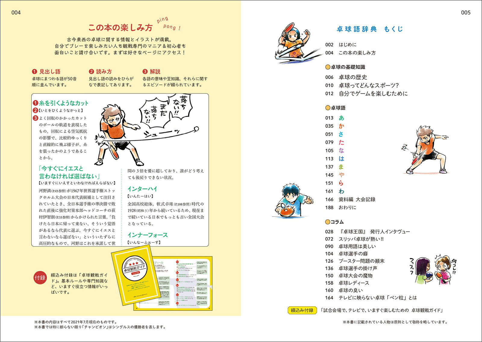 卓球語辞典 卓球にまつわる言葉をイラストと豆知識でピンポンと読み解く [ 伊藤 条太 ] book-20386752 楽天ブックス サンプル画像2