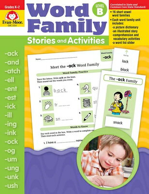 This book contains practice for 16 word families. You get a 5-page reproducible unit for each word family containing: a picture dictionary to introduce the words, an engaging one-page story, comprehension and vocabulary activities, and a word list slider to practice reading for fluency.