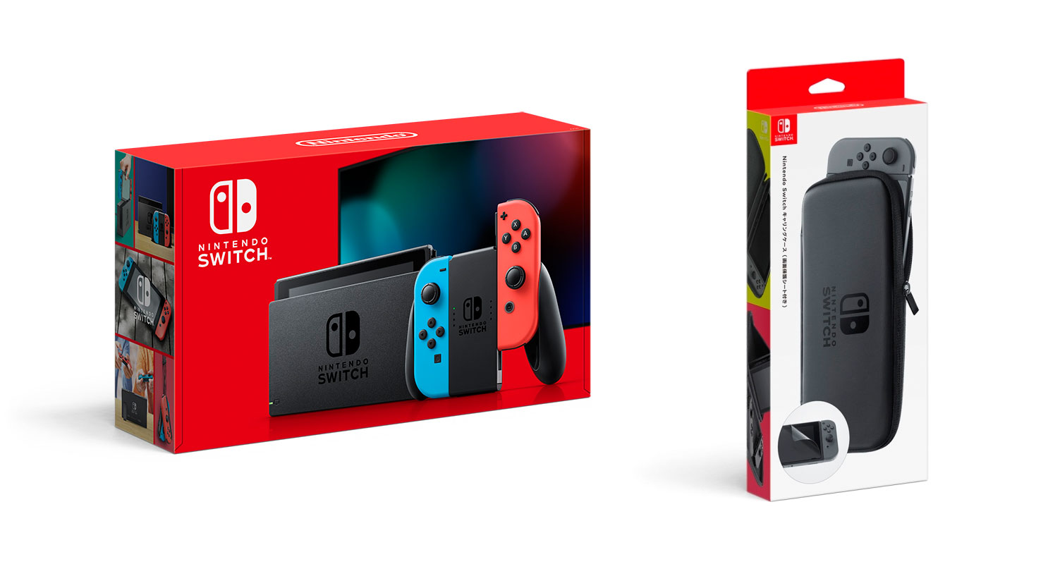 【セット商品】Nintendo Switch Joy-Con(L) ネオンブルー/(R) ネオンレッド + Nintendo Switchキャリングケース （画面保護シート付き）