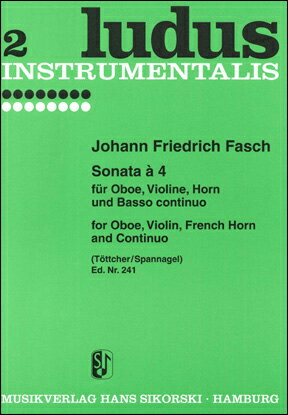 【輸入楽譜】ファッシュ, Johann Friedrich: 四重奏のためのソナタ/Tottcher & Spannagel編: スコアとパート譜セット